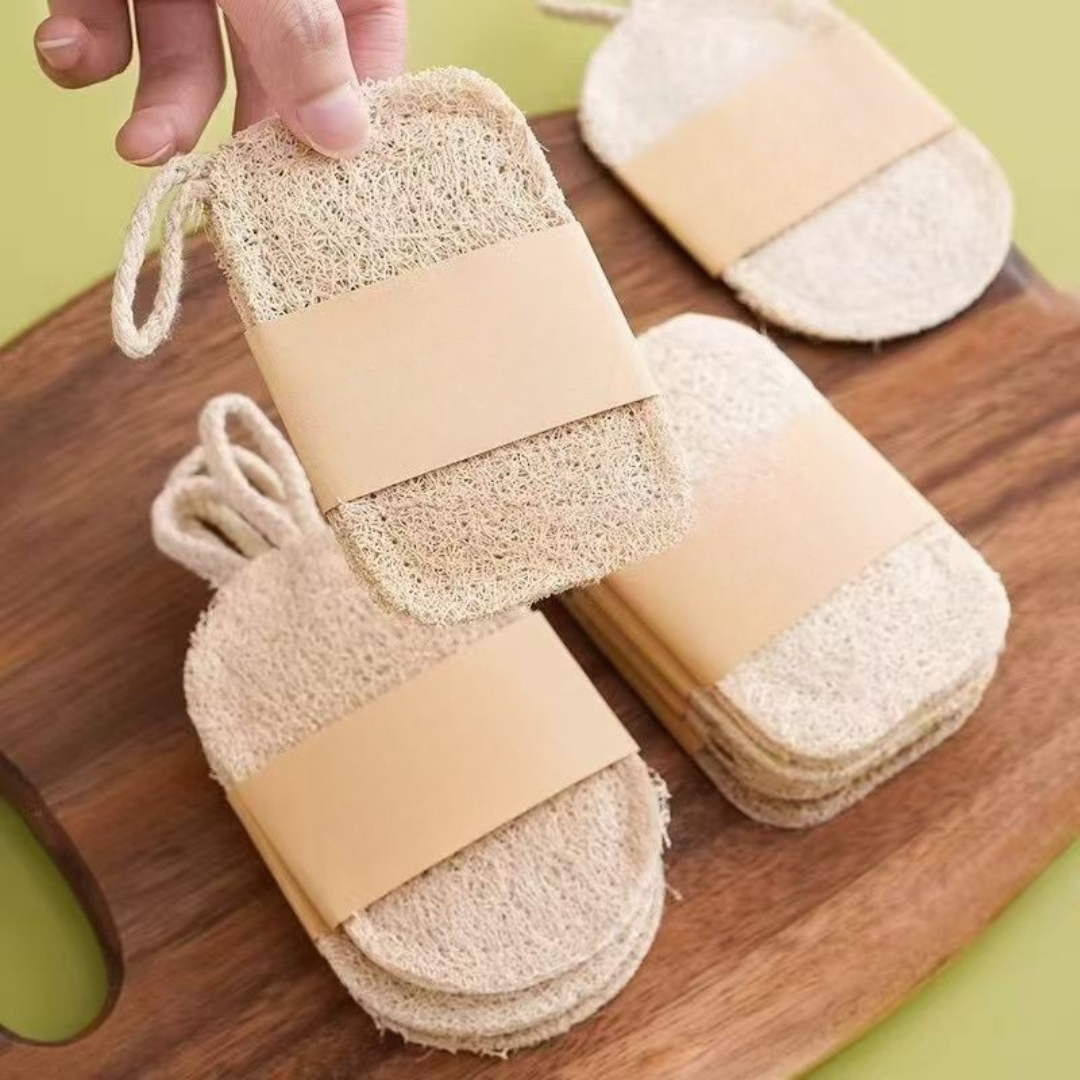 Homero Reusable Long Lasting Natural Cleaning & Bathing Loofah Pads
