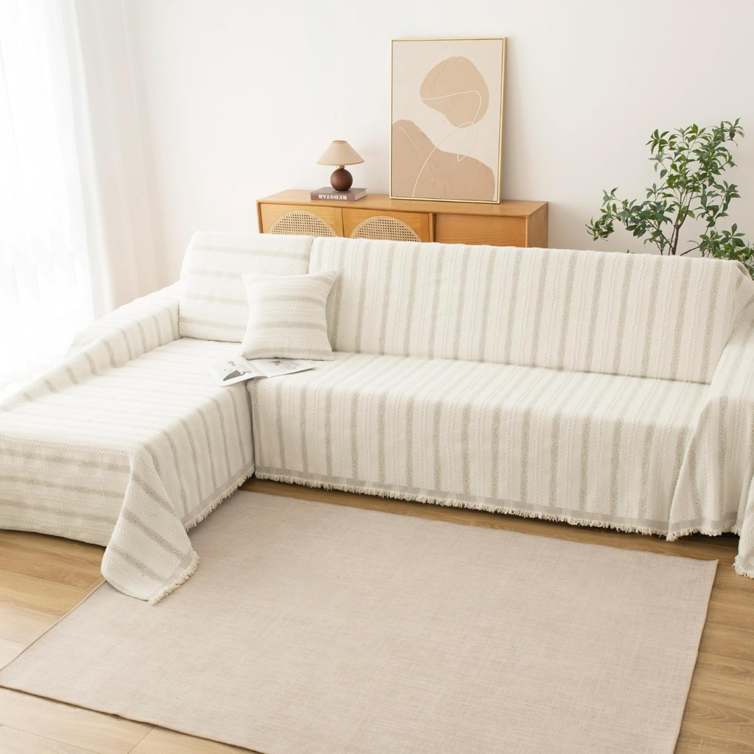 Luxury Reversible Wrinkle Resistant Throw Chenille Sofa Cover