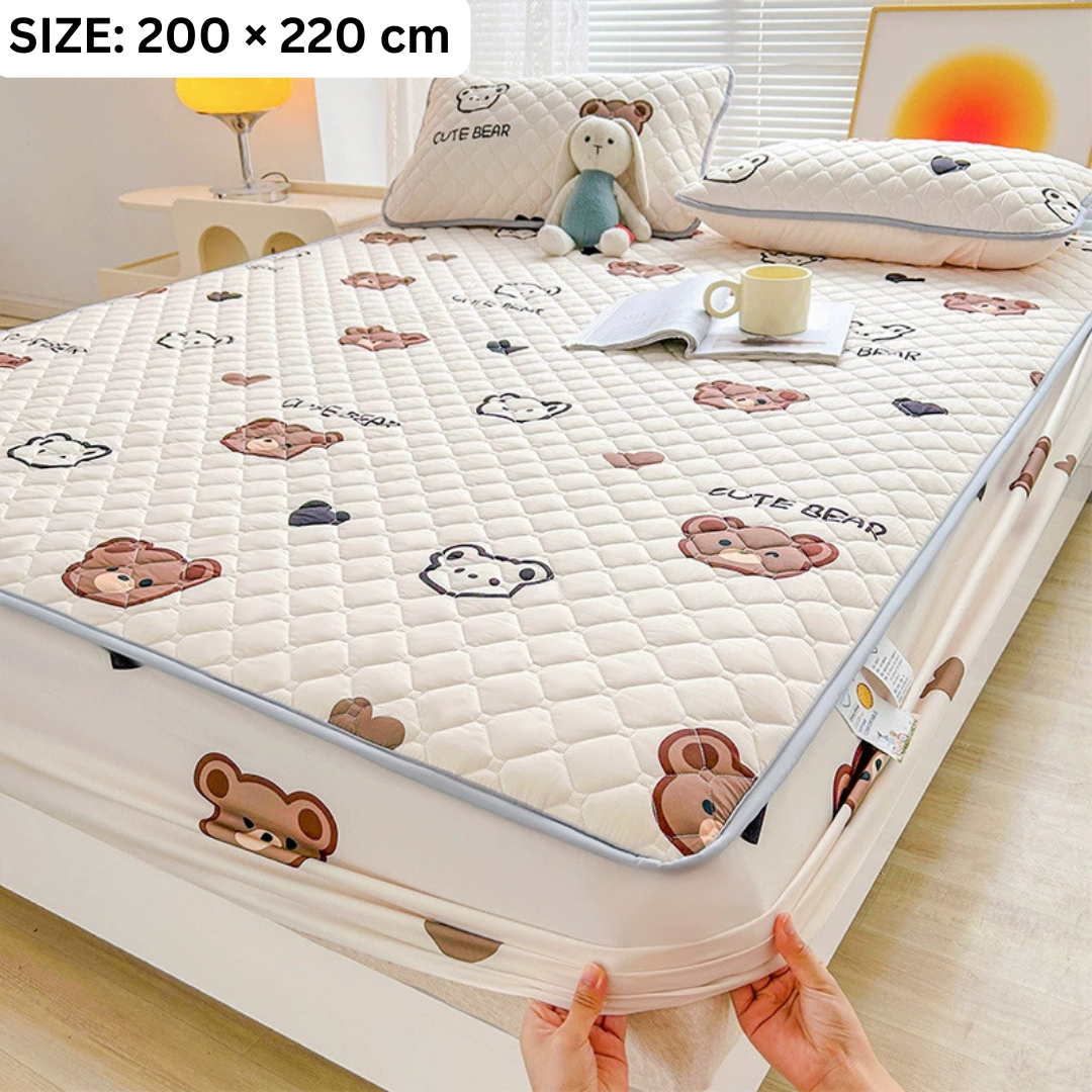 Antibacterial Breathable and Skin Friendly Comfortable Quilted Fitted Bed Sheet with Pillow Cover