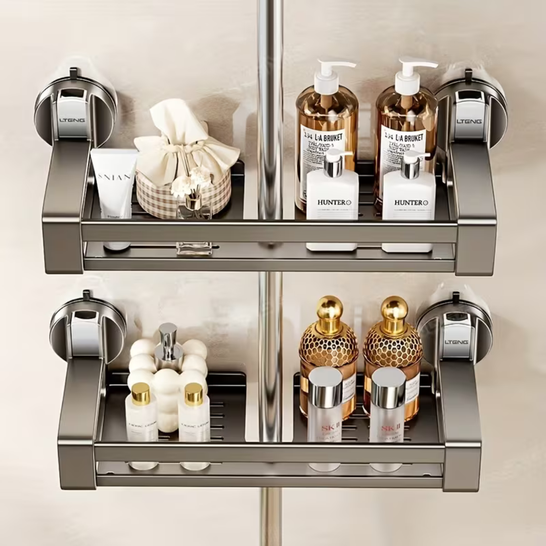Multipurpose Bathroom Organizer Shelf with Strong Suction Cup