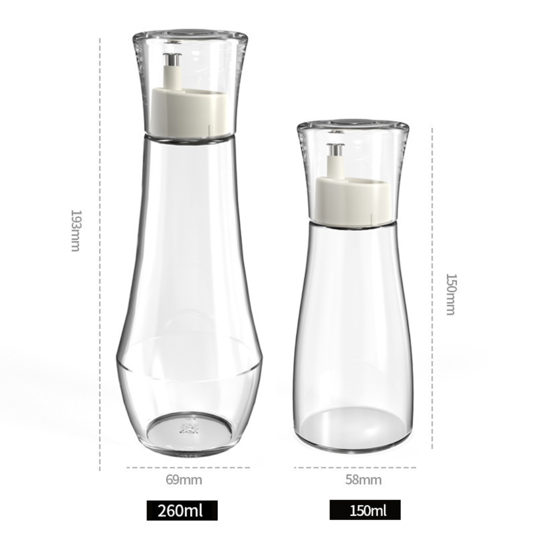 Homero Premium Glass Oil Dispenser with No-Drip Spout for Kitchen Use