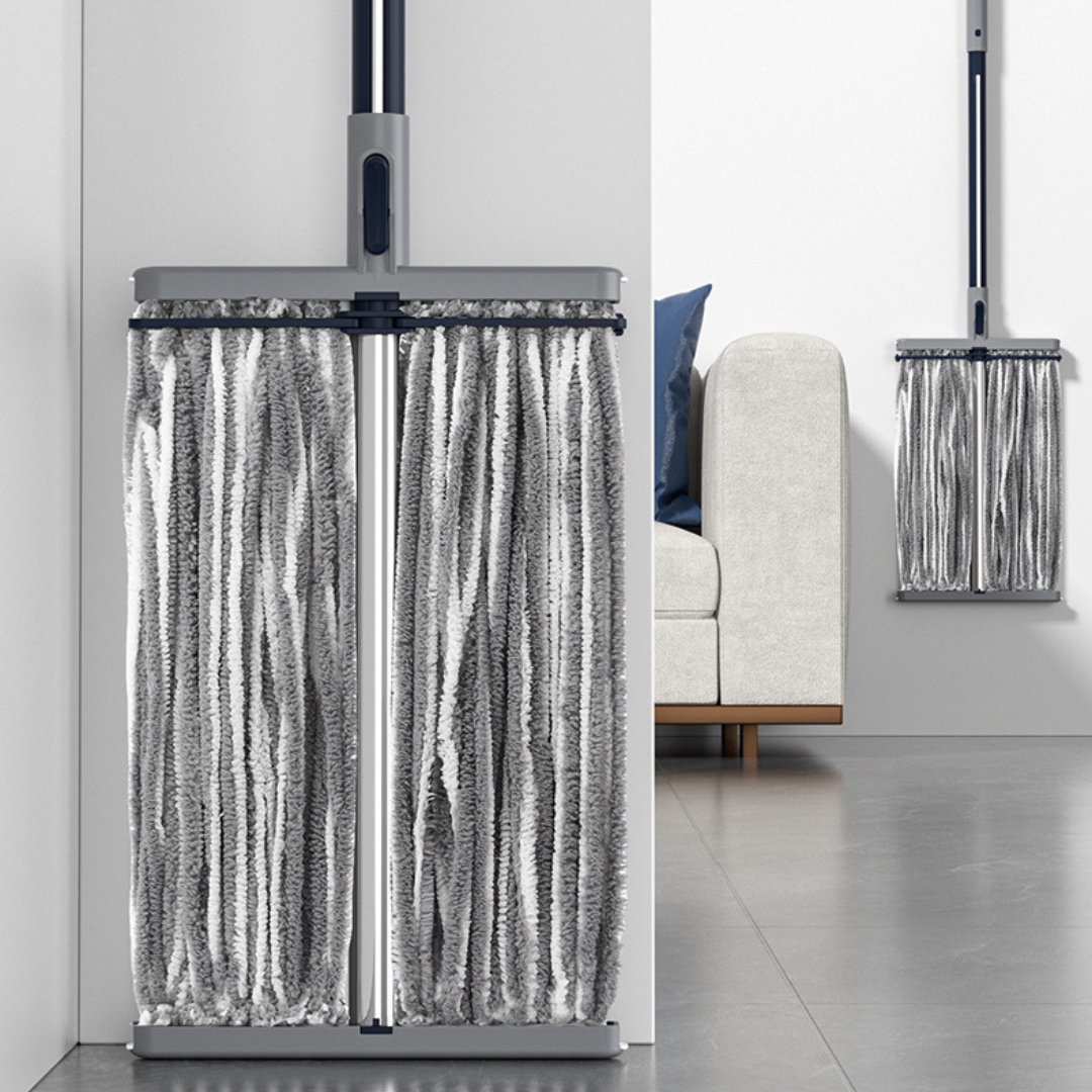 Stainless Steel Double Fold Absorbent Head Flat Floor Cleaning Mop