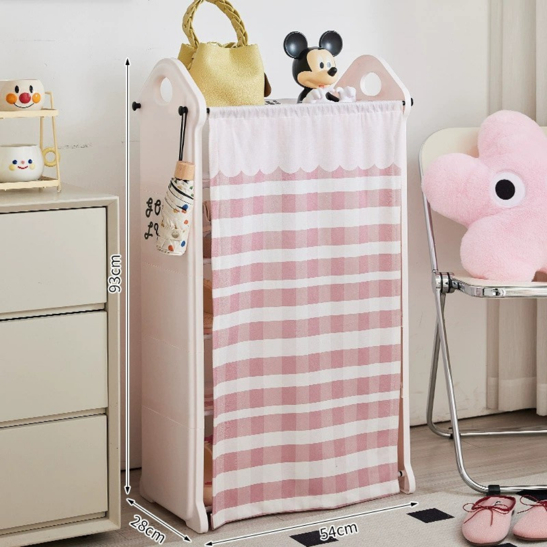 HOMERO Stylish Dopamine Fabric Curtain Shoe Rack Organizer