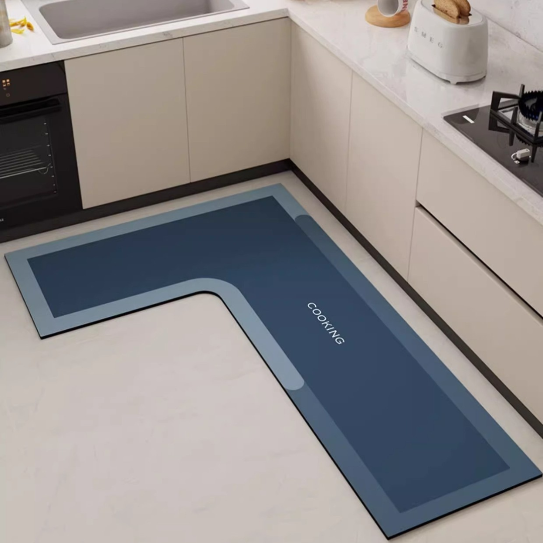 L-Shaped Water Absorbing Mat with Anti-Slip Design