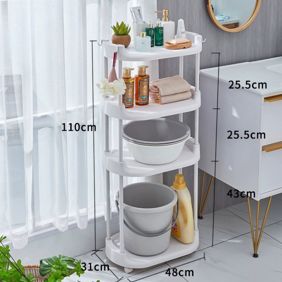 Homero Multi-Tier Slim Storage Rack Organizer with Wheels