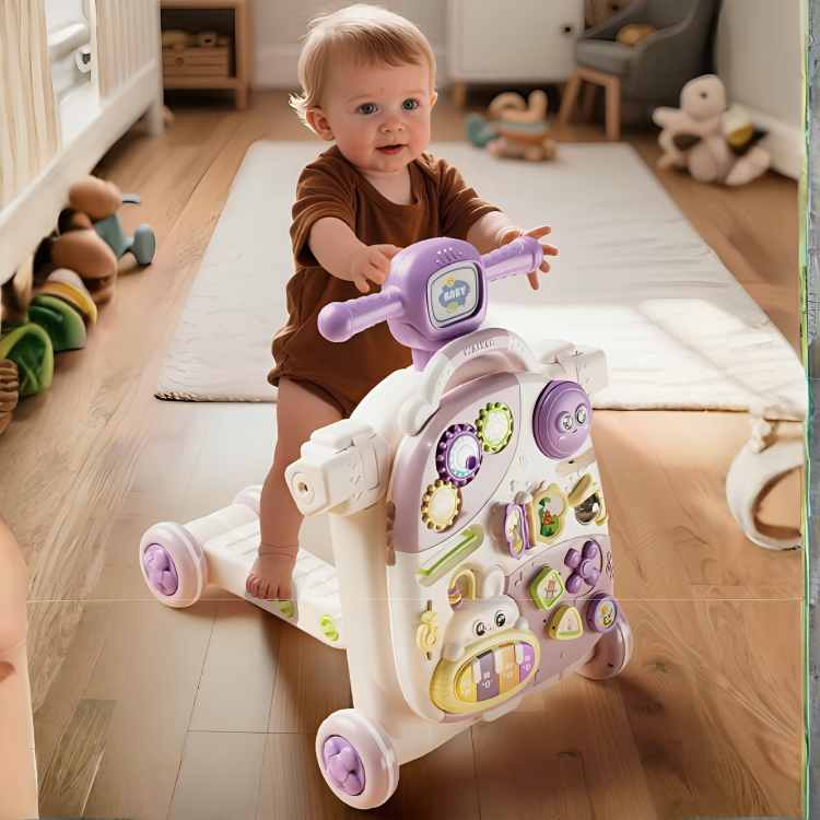 HOMERO 5 in 1 Multifunctional Activity Adjustable Height Baby Walker Learning Center