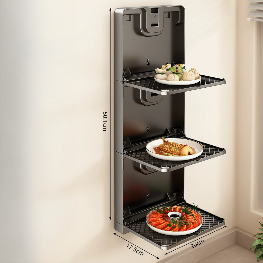 Multi Purpose Wall Mounted Foldable Kitchen Storage Rack