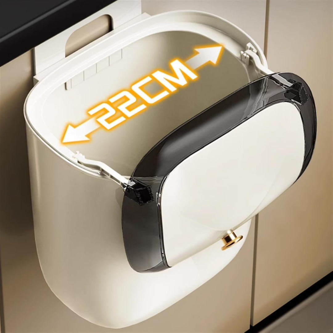 Multi Purpose Wall-Mount Wide Opening Waste Bin with Sliding Lid