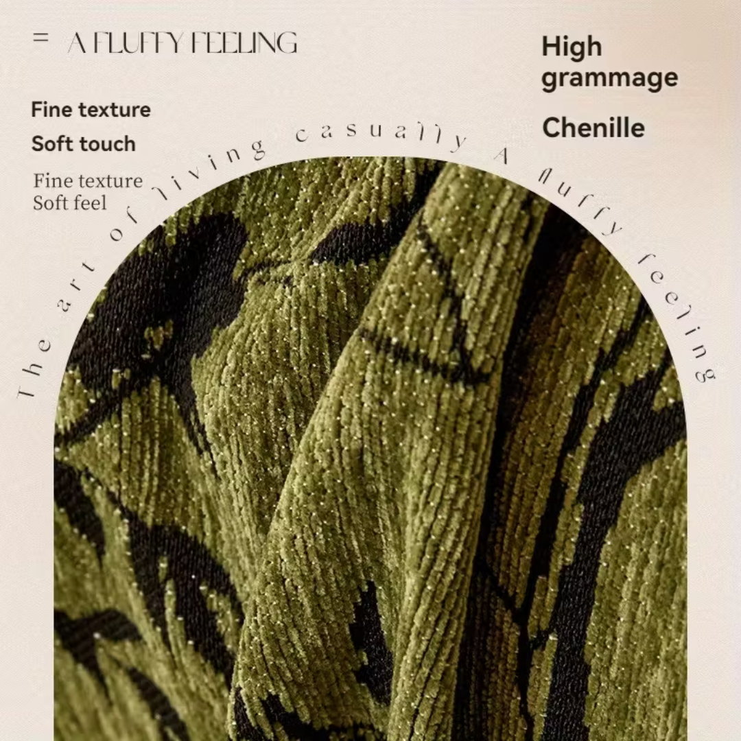 Flower Pattern Luxury Chenille Fabric Reversible Sofa Cover