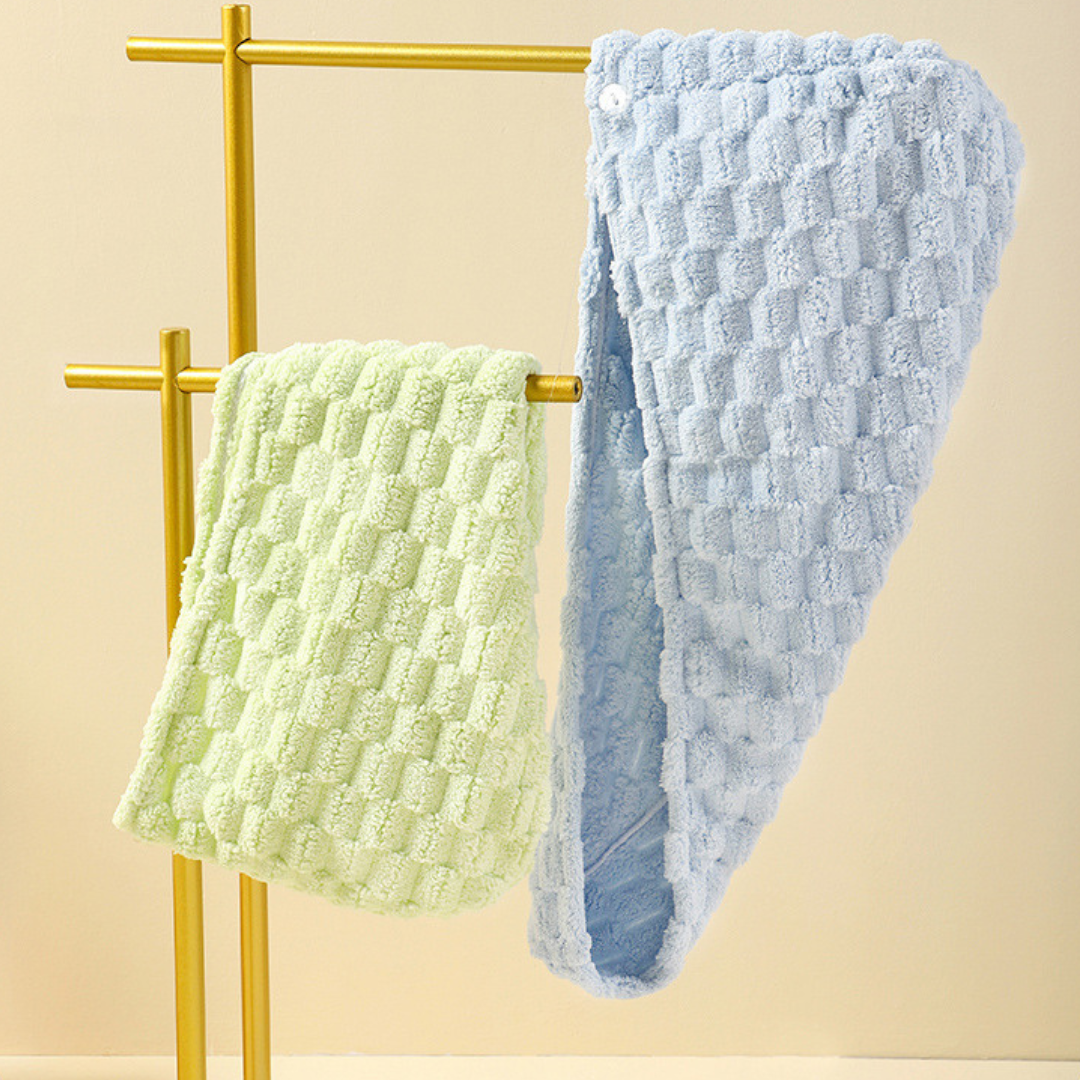 Homero Ultra-Soft Coral Fleece Hair Drying Cap with Cloud Texture