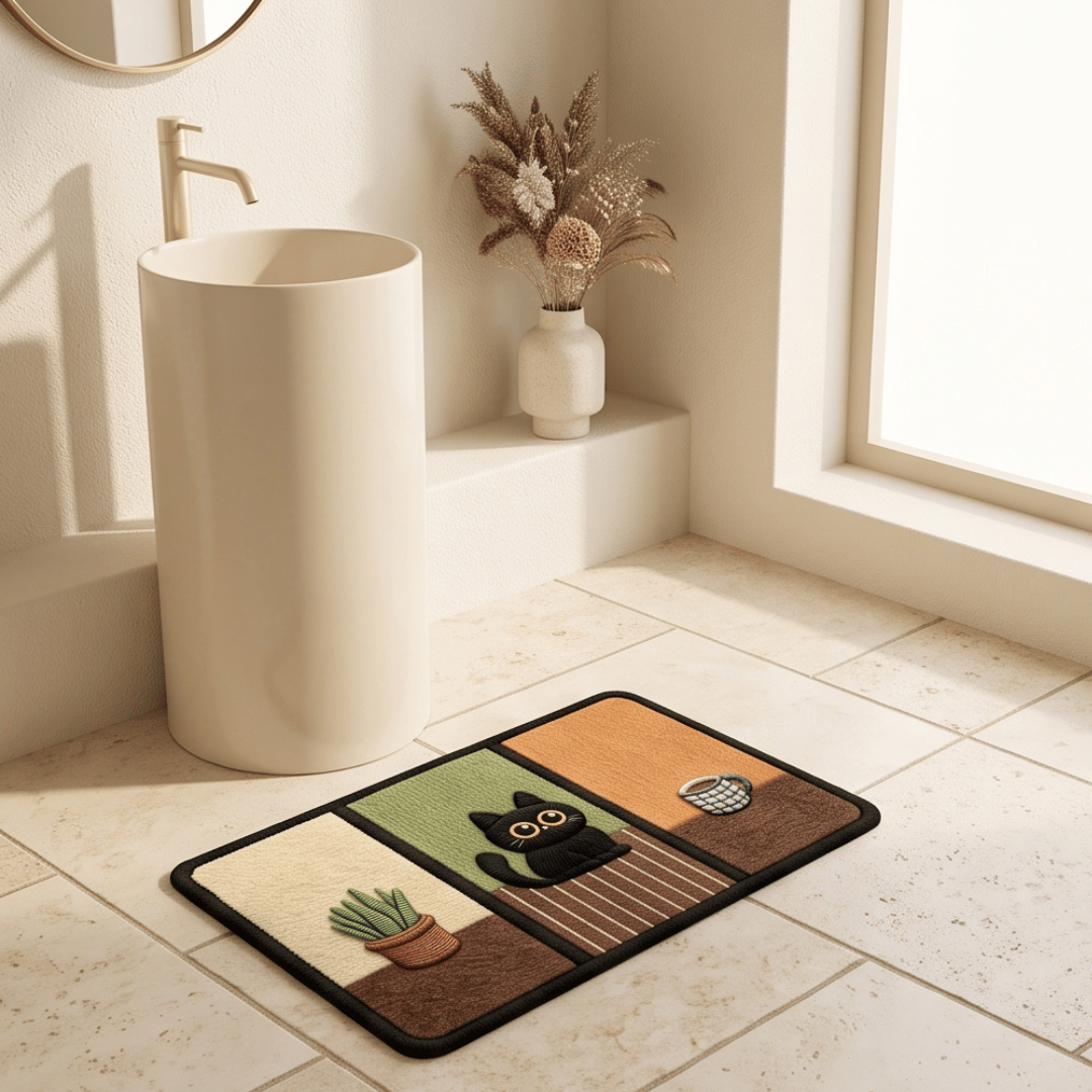 Cartoon Style Quick Dry Non-Slip Bathroom Floor Mat