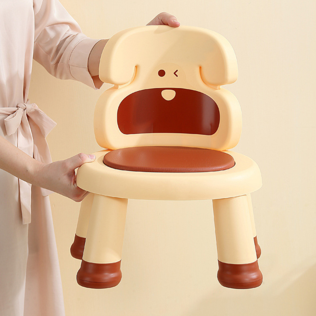 Kids Squeaky Plastic Chair with Comfortable Backrest and Anti Slip Base