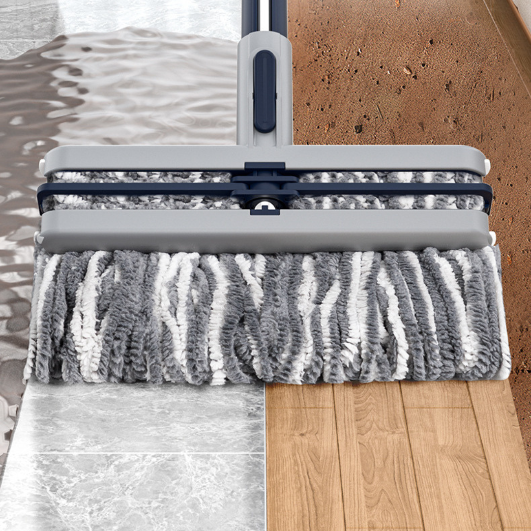Stainless Steel Double Fold Absorbent Head Flat Floor Cleaning Mop