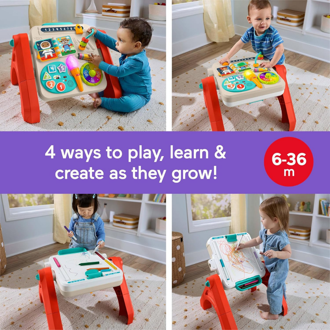 HOMERO 4-in-1 Laugh Learn Educational Activity Table with Musical Easel Toy