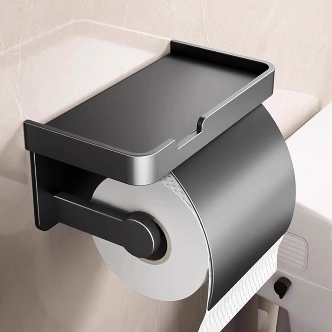 Premium Wall Mounted Toilet Paper Holder Waterproof Shelf