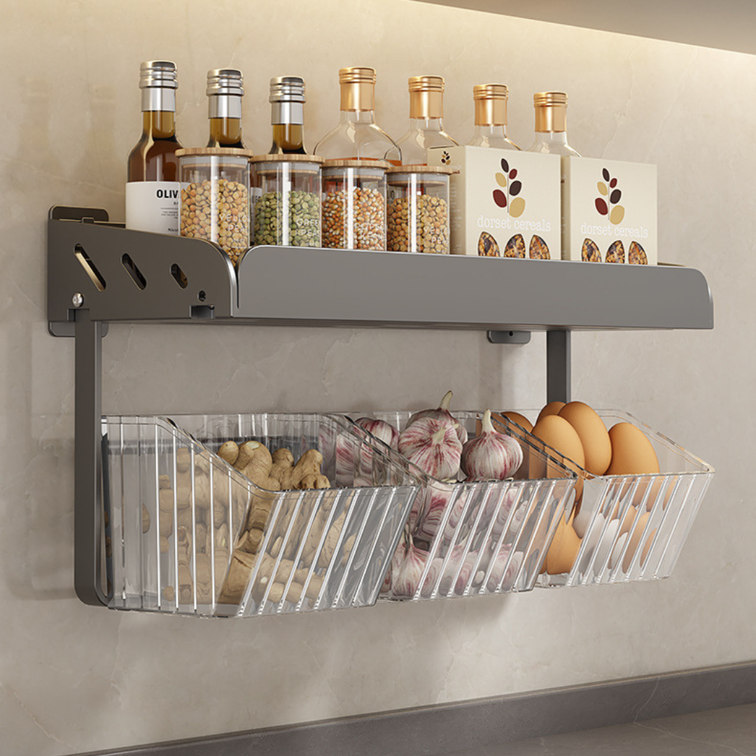 Carbon Steel Acrylic Spice Rack Kitchen Organizer