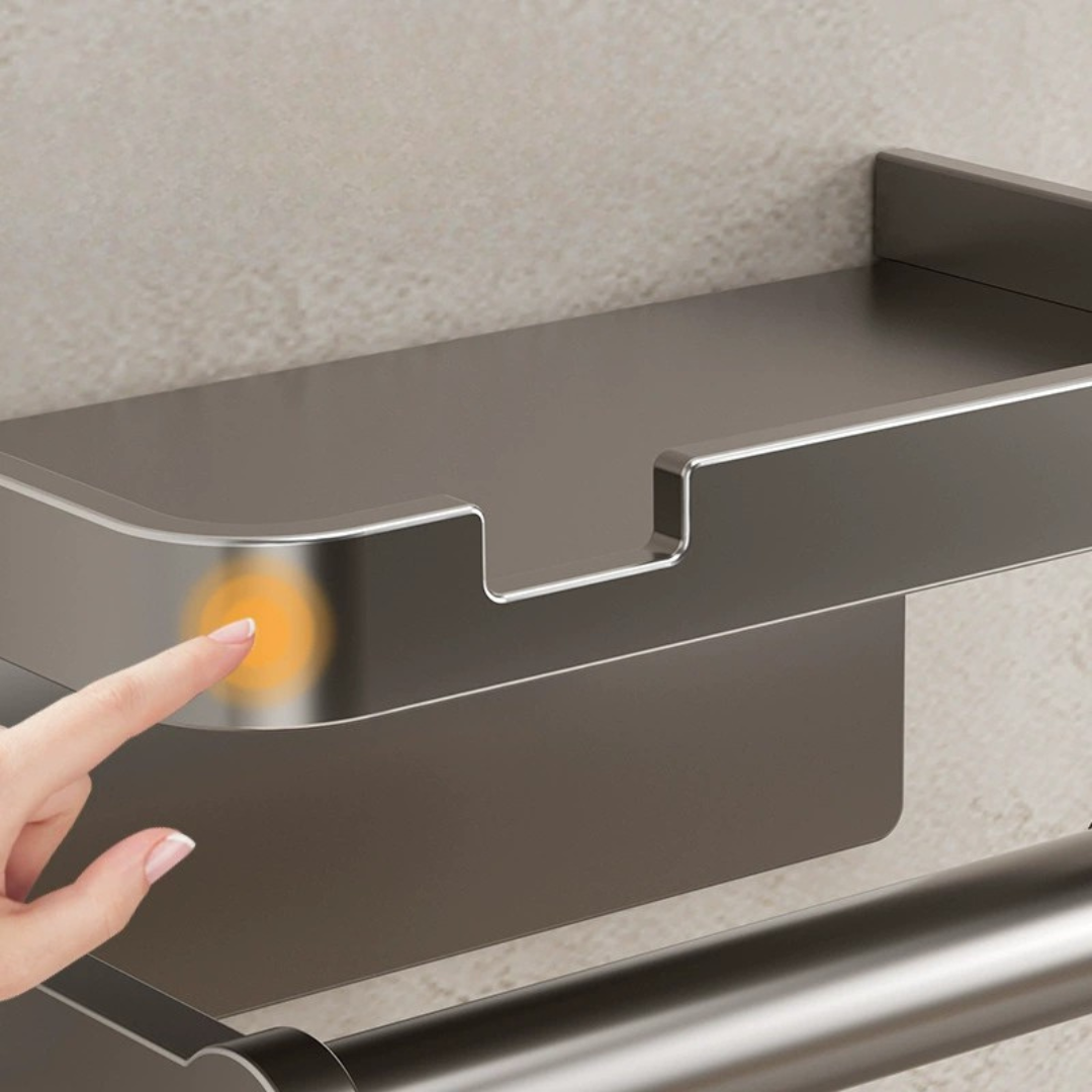 Premium Wall Mounted Toilet Paper Holder Waterproof Shelf