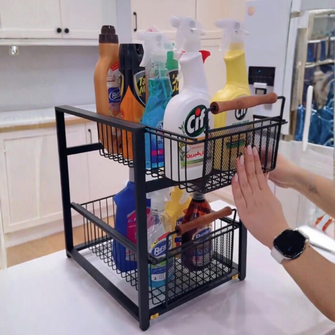 HOMERO Multi-Purpose Two Layer Sliding Storage Organizer