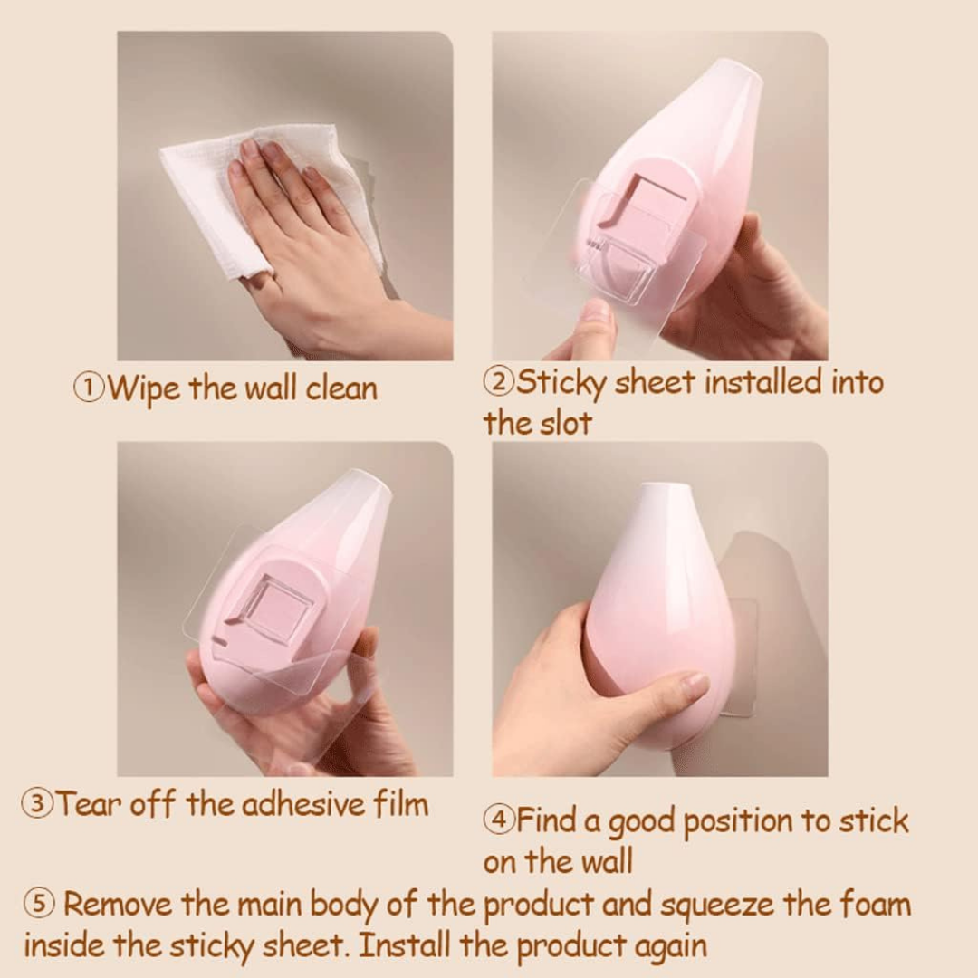 Automatic Open Close Soft Silicone Bristle Wall Mounted Toilet Brush Set