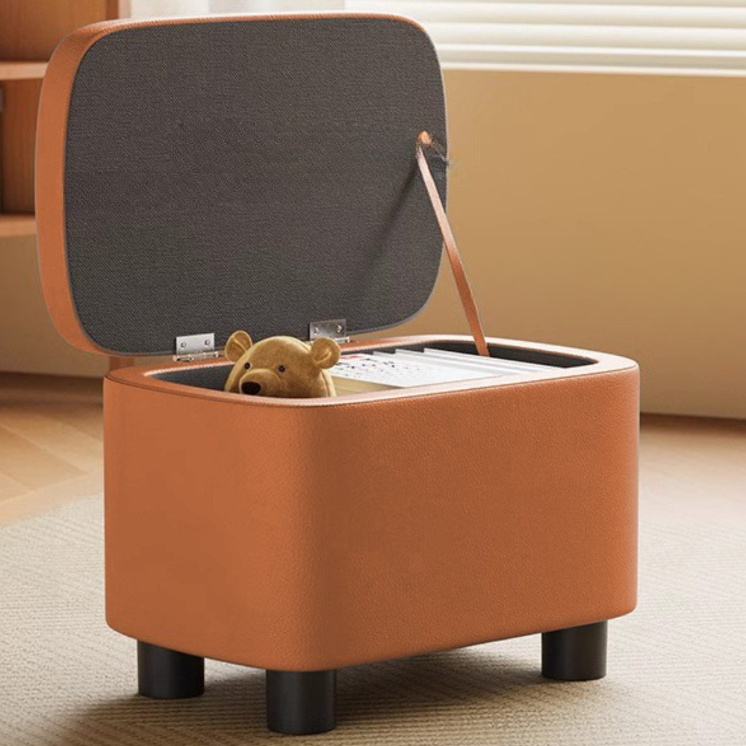 Homero Premium Storage Footstool with Nappa Leather
