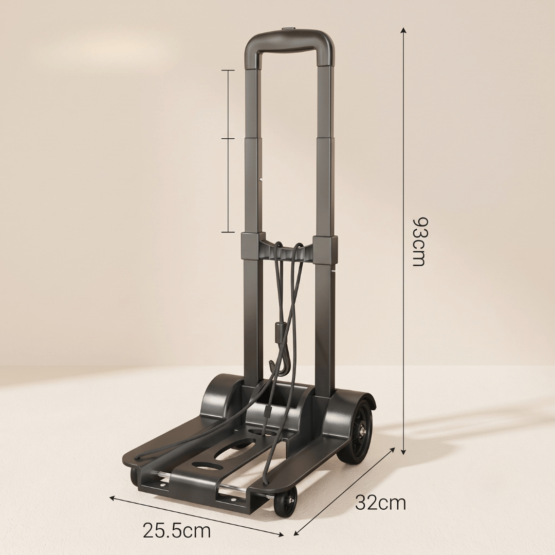 Heavy Duty Folding Luggage Cart with Wheels & Telescopic Pull Rod