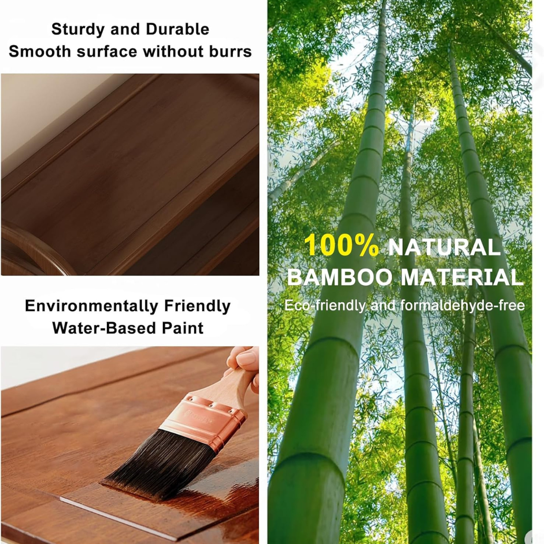 HOMERO Elegant Multi-Tier Bamboo Rattan Storage Stand Shoe Rack