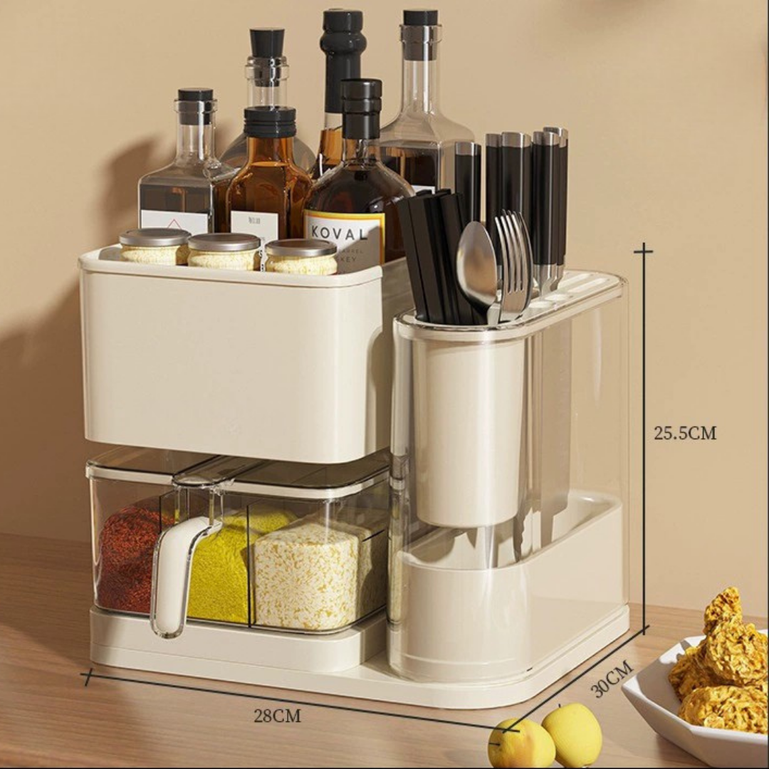 Smart 4-in-1 Multipurpose Knife Holder Seasoning Storage