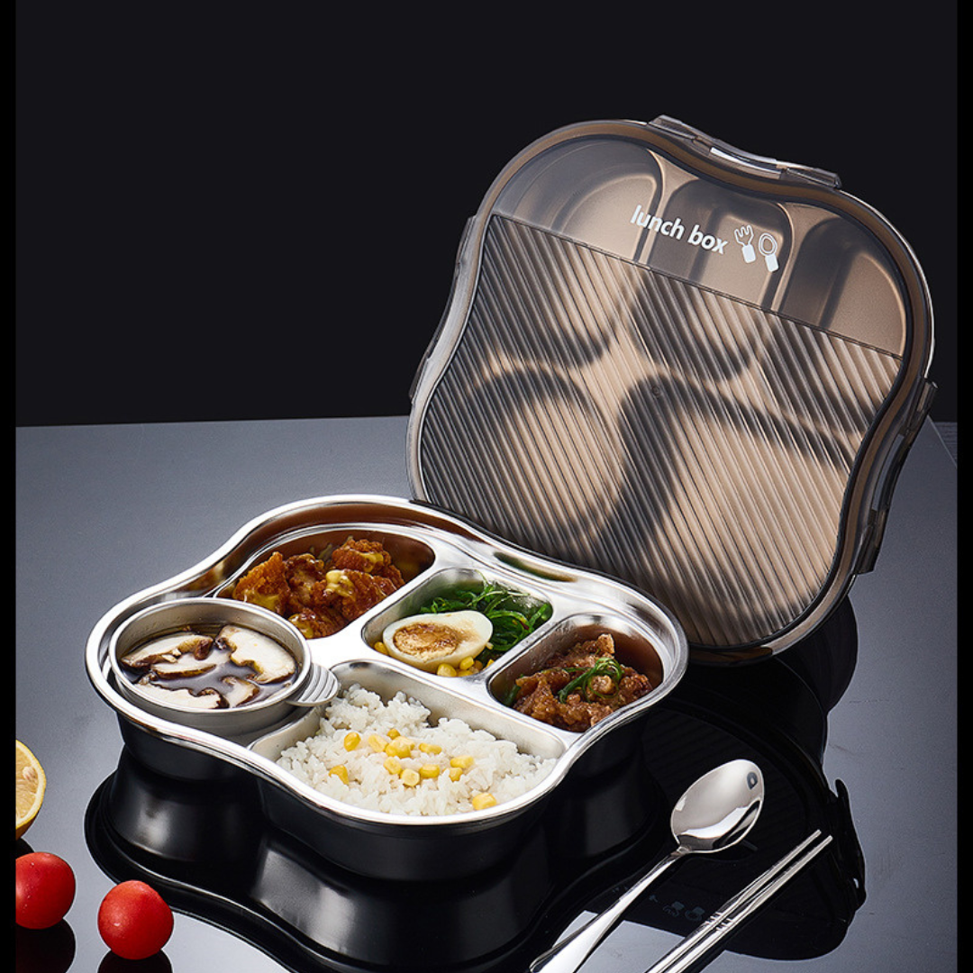 Homero 5 Compartment 316 Stainless Steel Antibacterial Bento Lunch Box