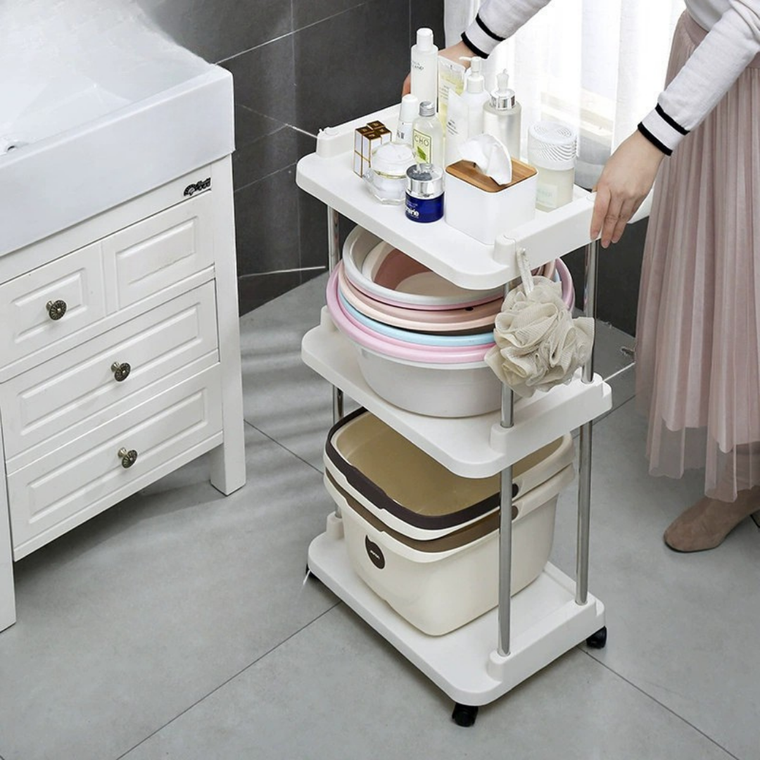 Homero Multi-Tier Slim Storage Rack Organizer with Wheels