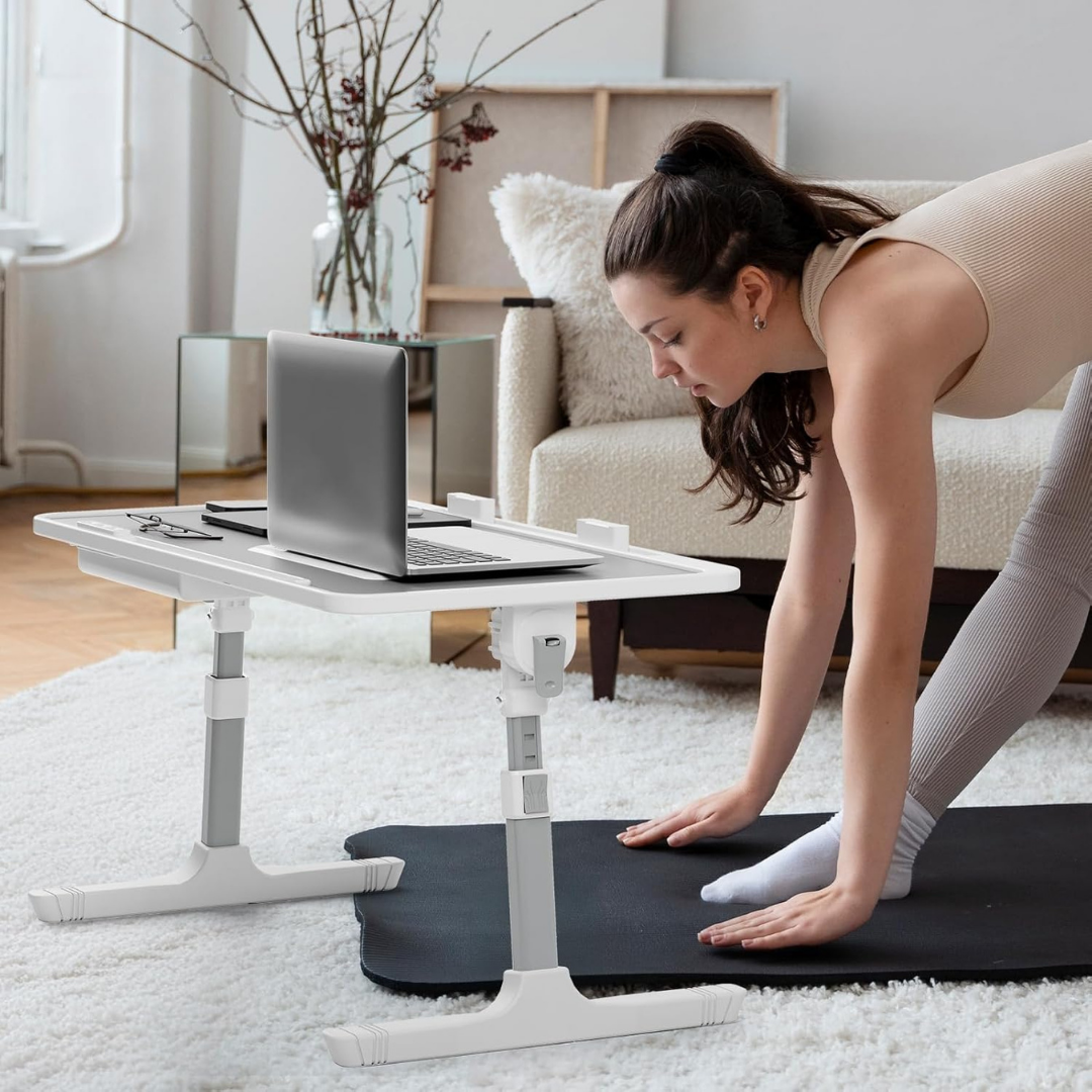 Homero Premium Foldable Bed Table Adjustable Height Multifunction Table with Light