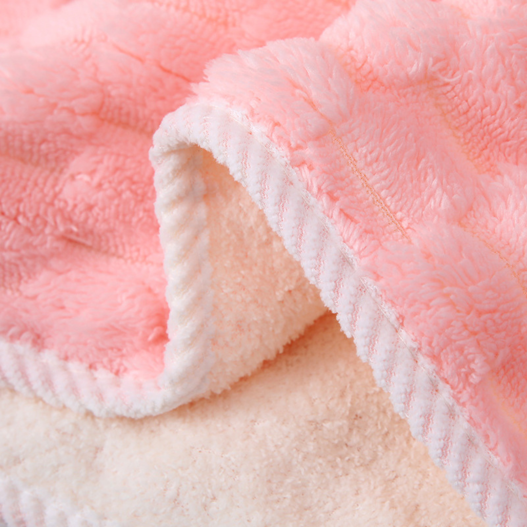Homero Ultra-Soft Coral Fleece Hair Drying Cap with Cloud Texture