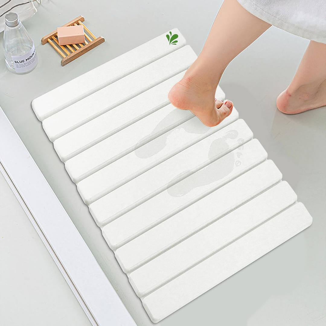 HOMERO Quick Dry Diatomite Foldable Water Absorbing Stone Mat 60x39 cm