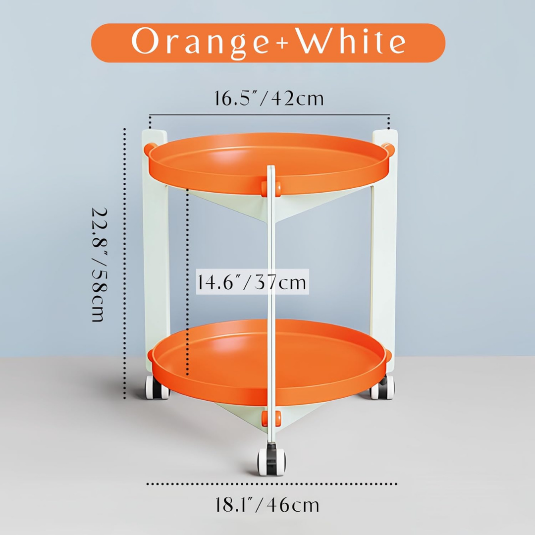 HOMERO Modern Acrylic Multi-Use Mobile Table with 360-degree universal wheels