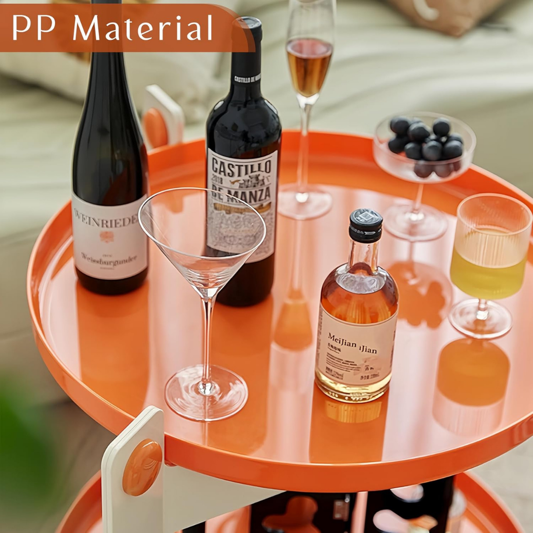 HOMERO Modern Acrylic Multi-Use Mobile Table with 360-degree universal wheels