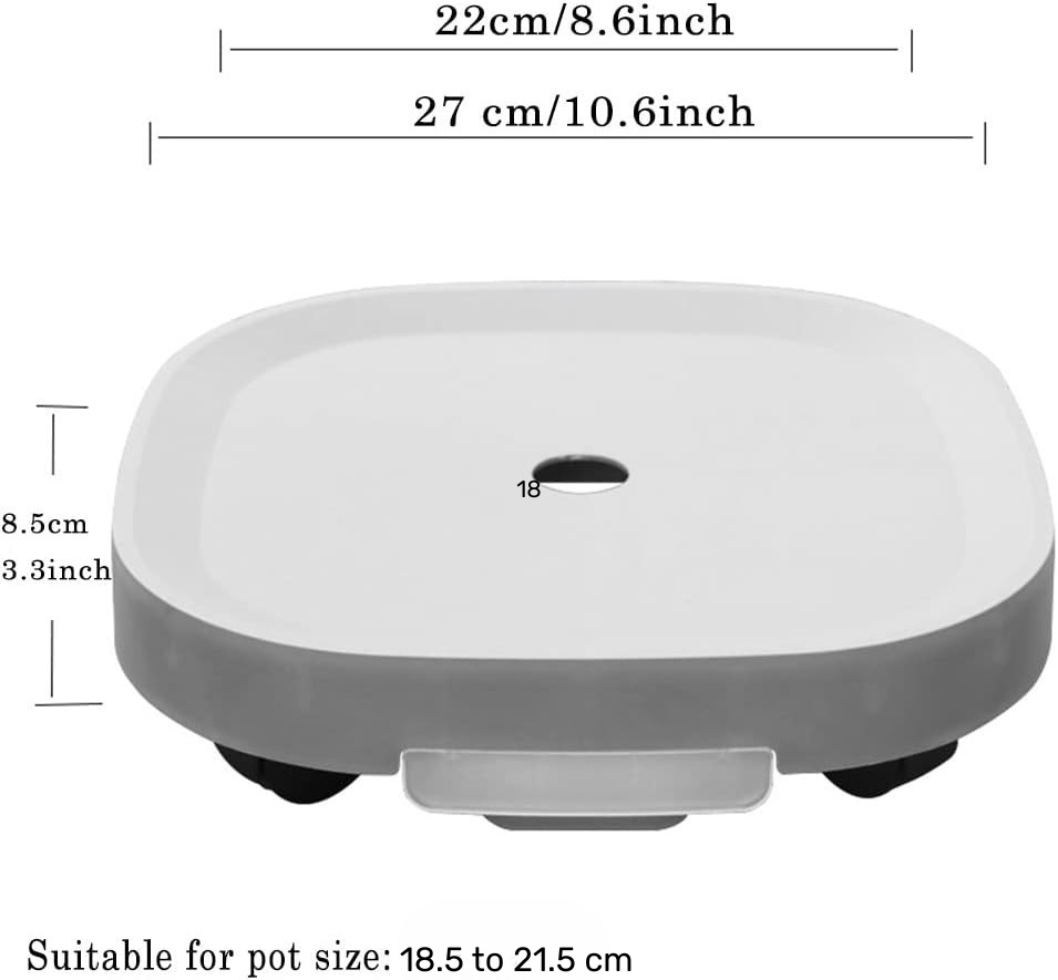 Aesthetic Plant Pot Trolley with Wheels and Drainage Tray