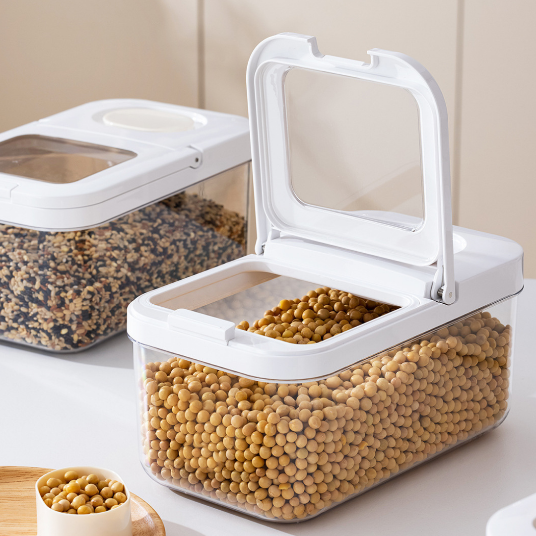 HOMERO Airtight Grain Transparent Window Double Seal Storage Container - 3.2L