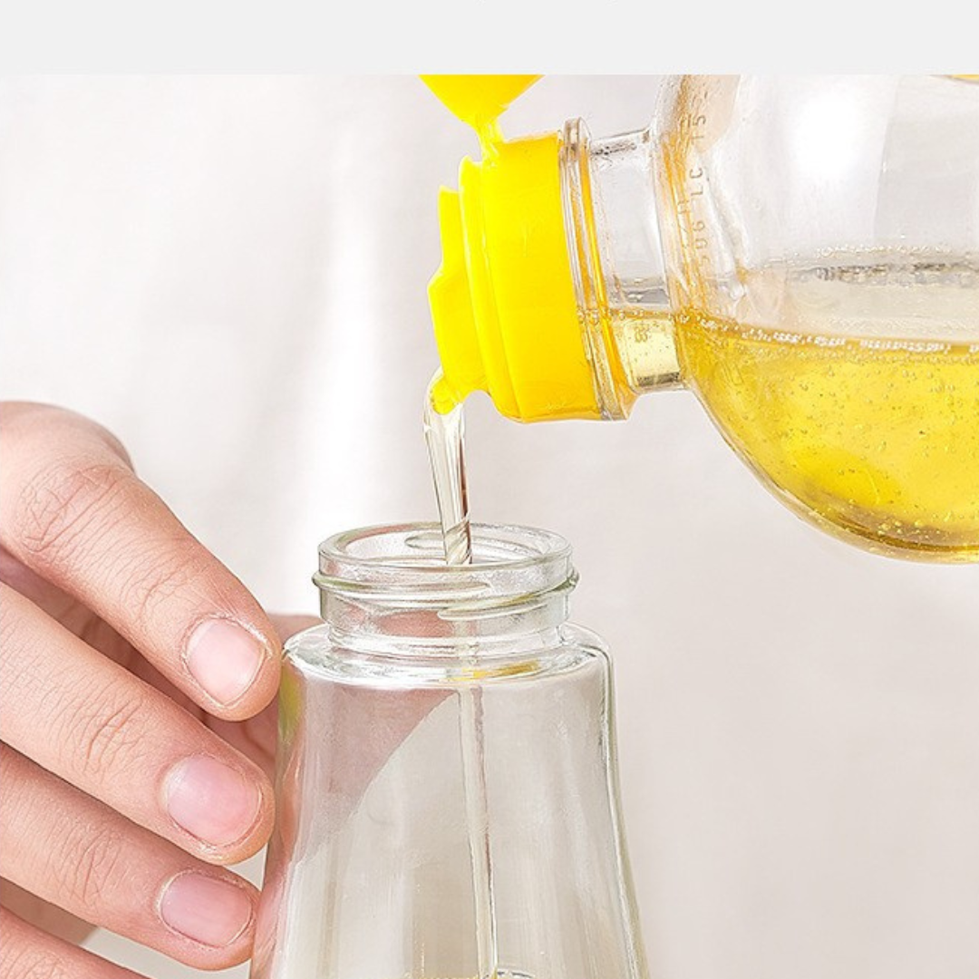 Homero Premium Glass Oil Dispenser with No-Drip Spout for Kitchen Use