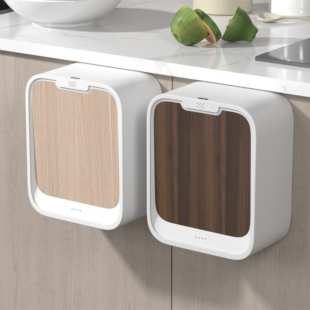 Touch-Free Wall-Mounted Trash Bin with Smart Sensor Lid