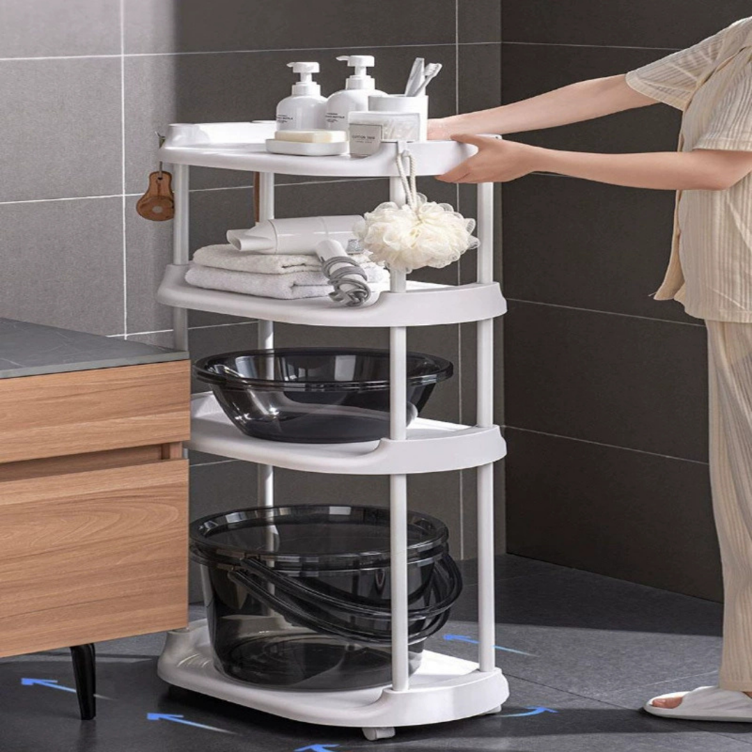 Homero Multi-Tier Slim Storage Rack Organizer with Wheels