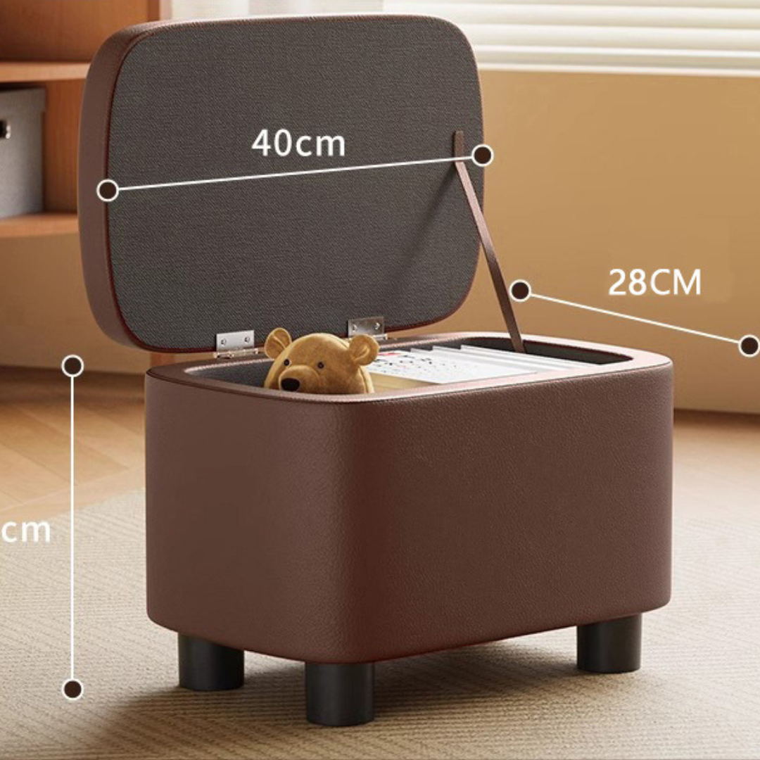 Homero Premium Storage Footstool with Nappa Leather