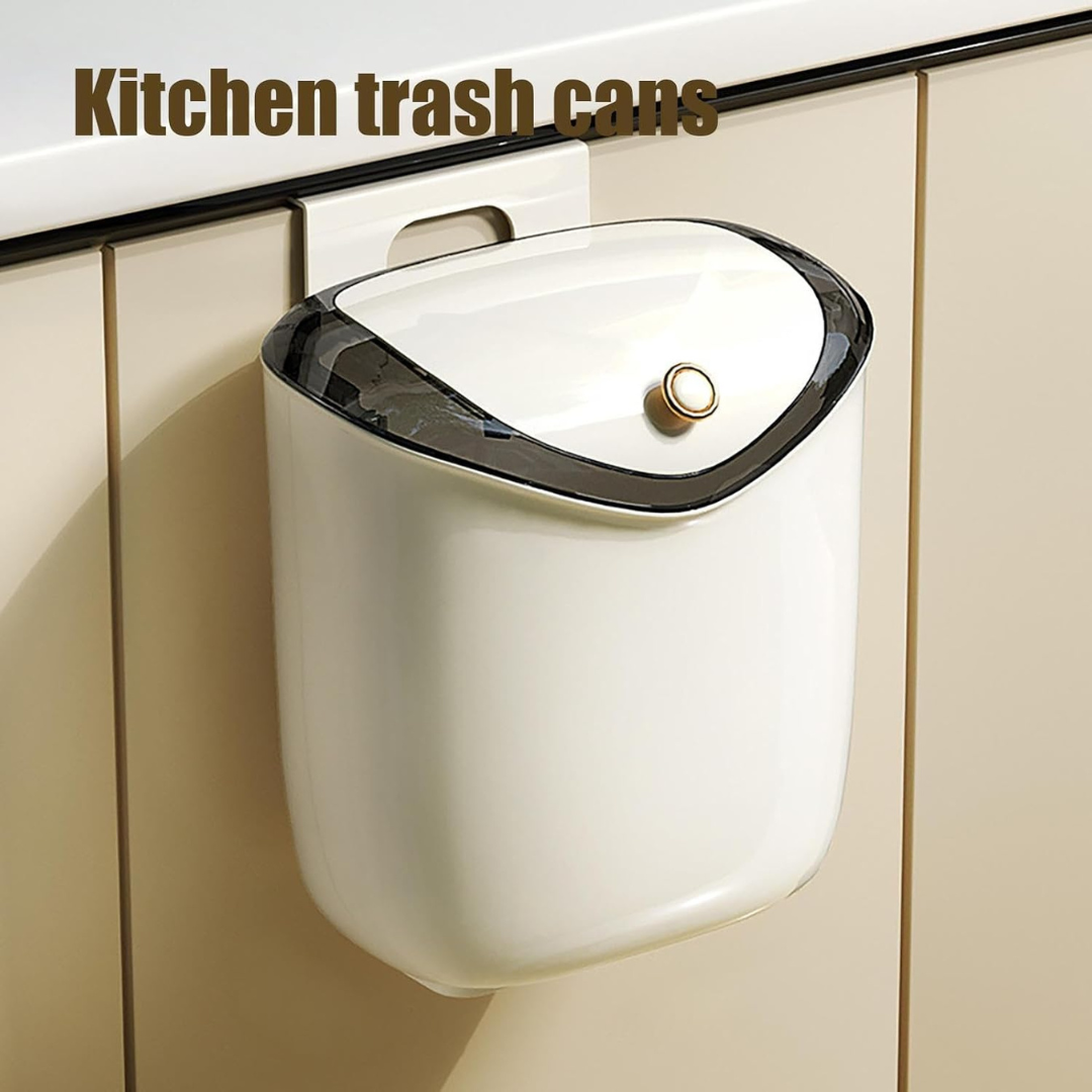 Multi Purpose Wall-Mount Wide Opening Waste Bin with Sliding Lid