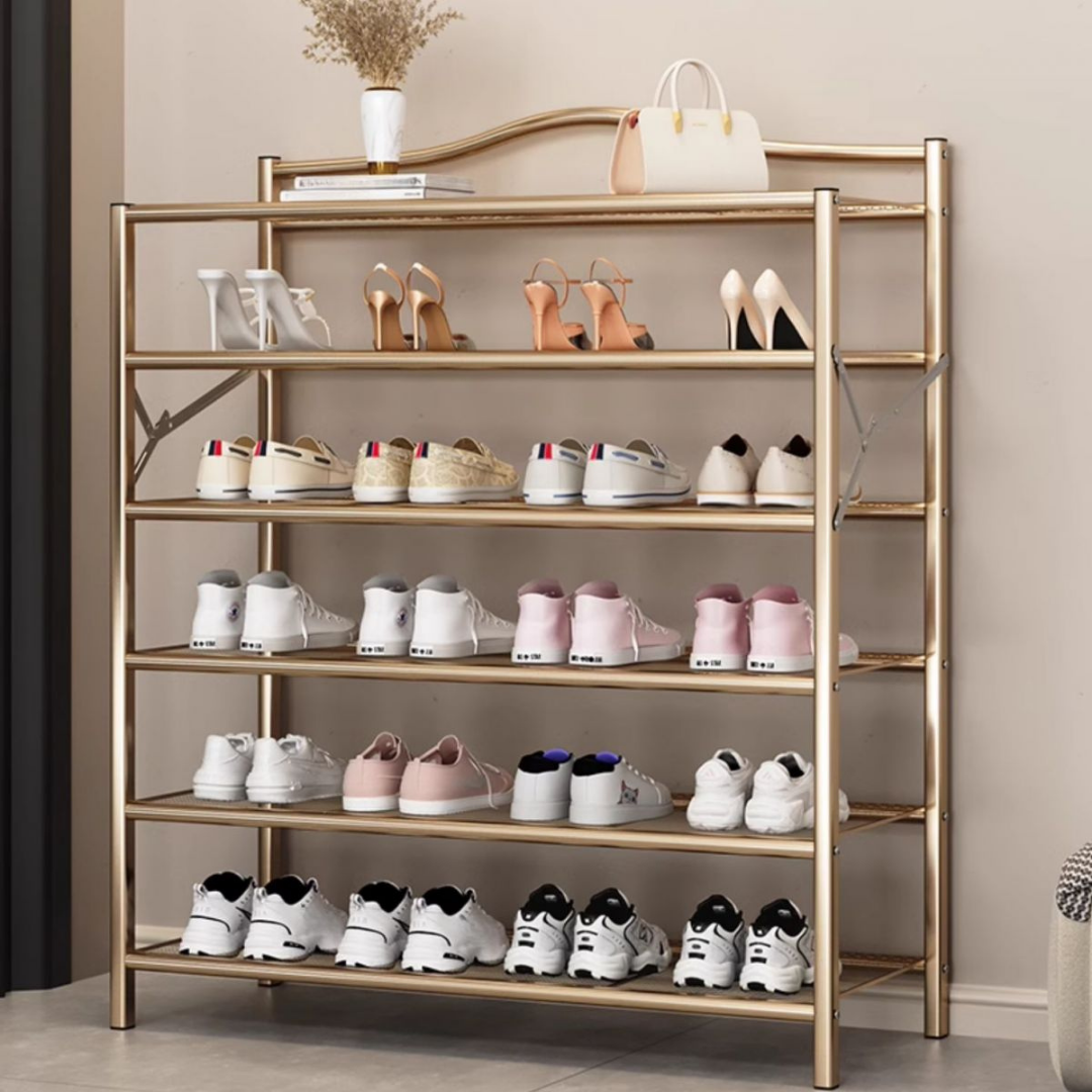 HOMERO Multi-Purpose Foldable Spacious & Practical Storage Organizer Metal Shoe Rack