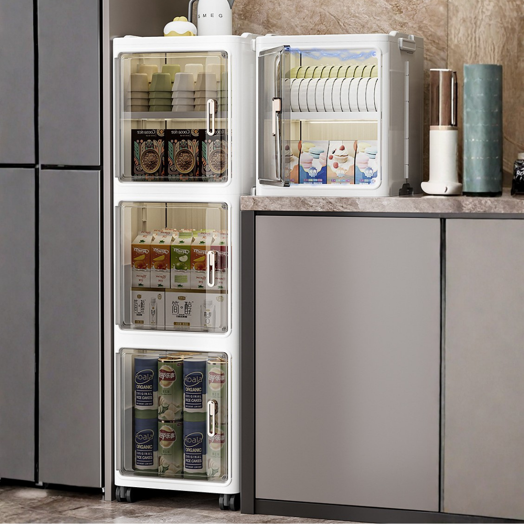 Multipurpose Flexible Storage with Wheels and Removable Dividers