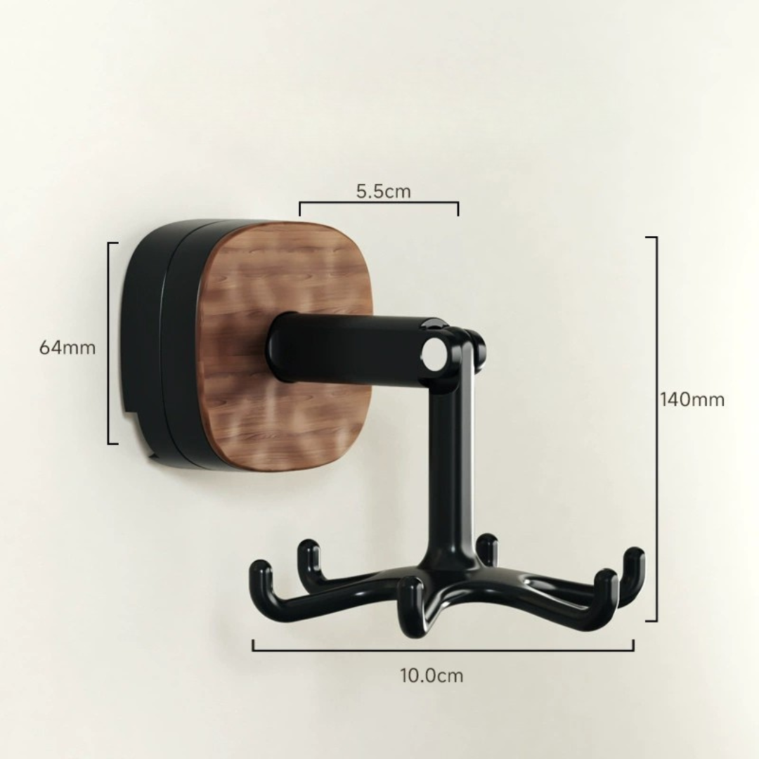 6-Claw Rotating Suction Wall Hook Organizer