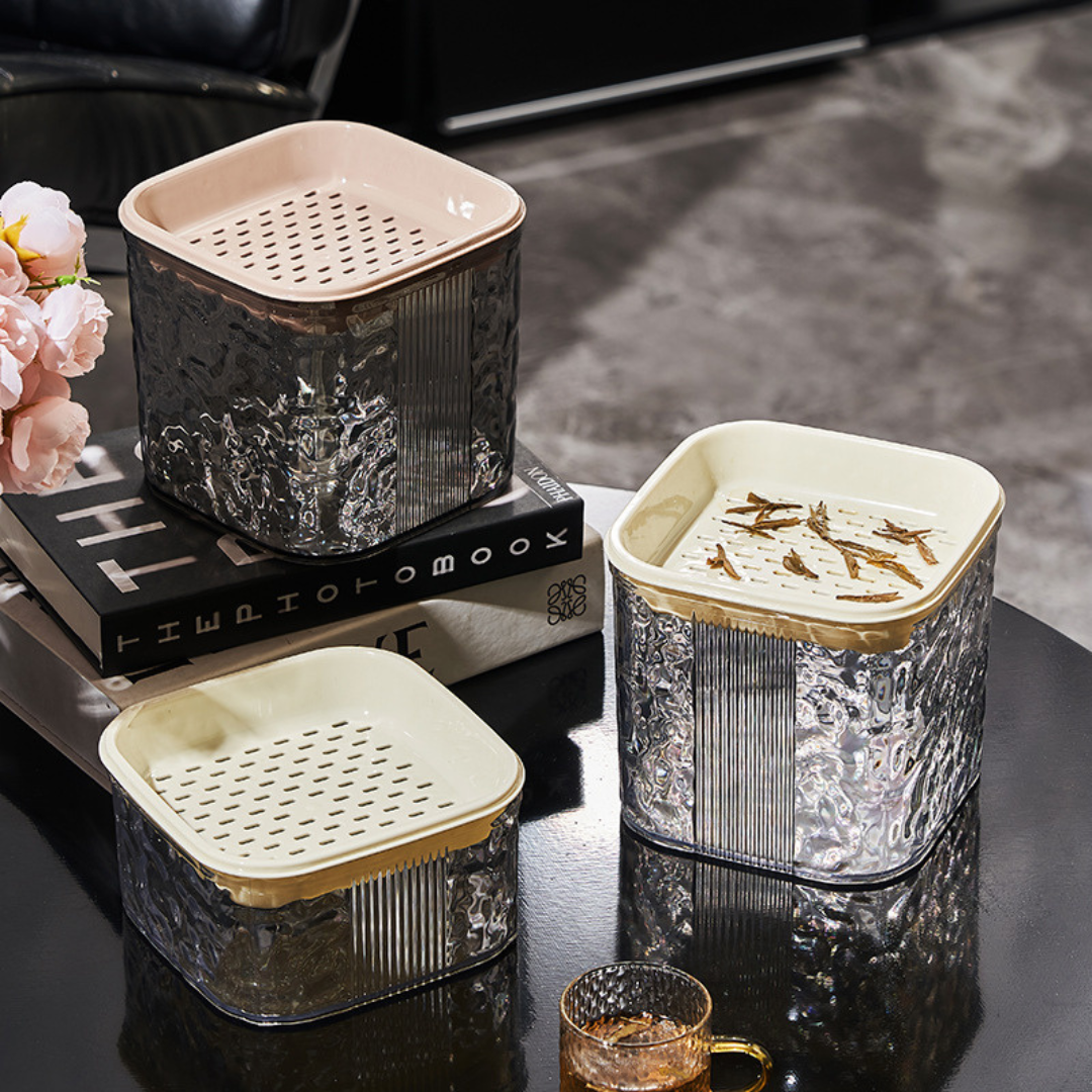Multifunctional Desktop Can with Drain & Storage (Set of 2)