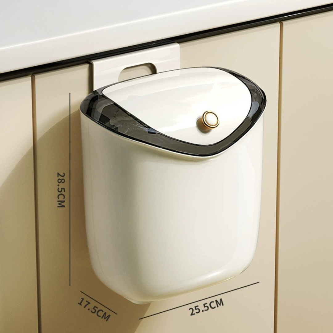 Multi Purpose Wall-Mount Wide Opening Waste Bin with Sliding Lid