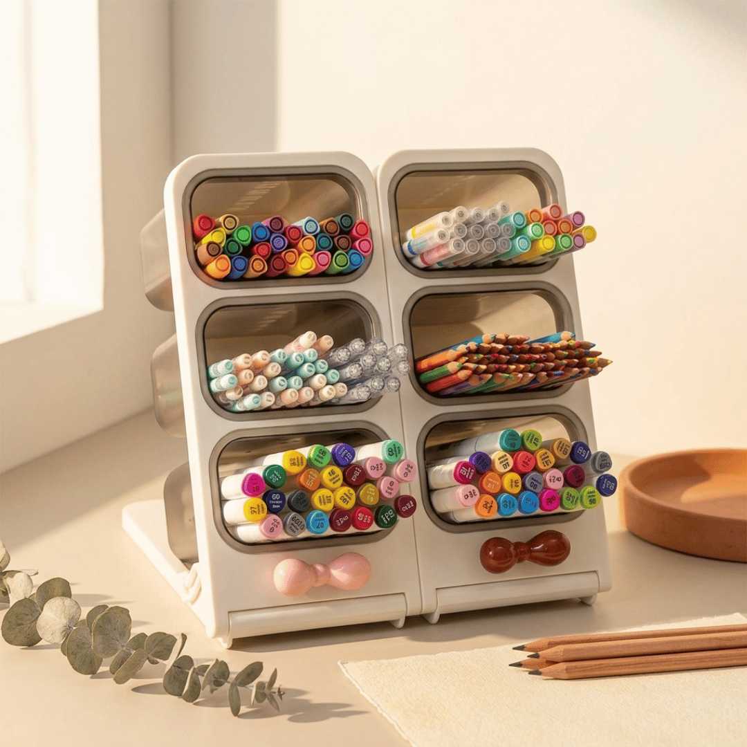 Homero Multi-Layer Oblique Storage Box with 3 and 6 Grids – 23 cm Height