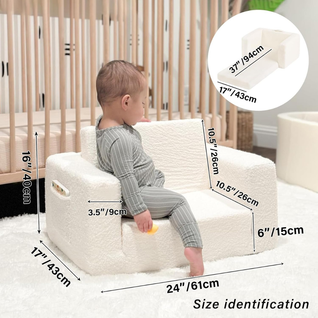 HOMERO 2-in-1 Convertible Kids Premium Foldable Toddler Chair Sofa Lounger