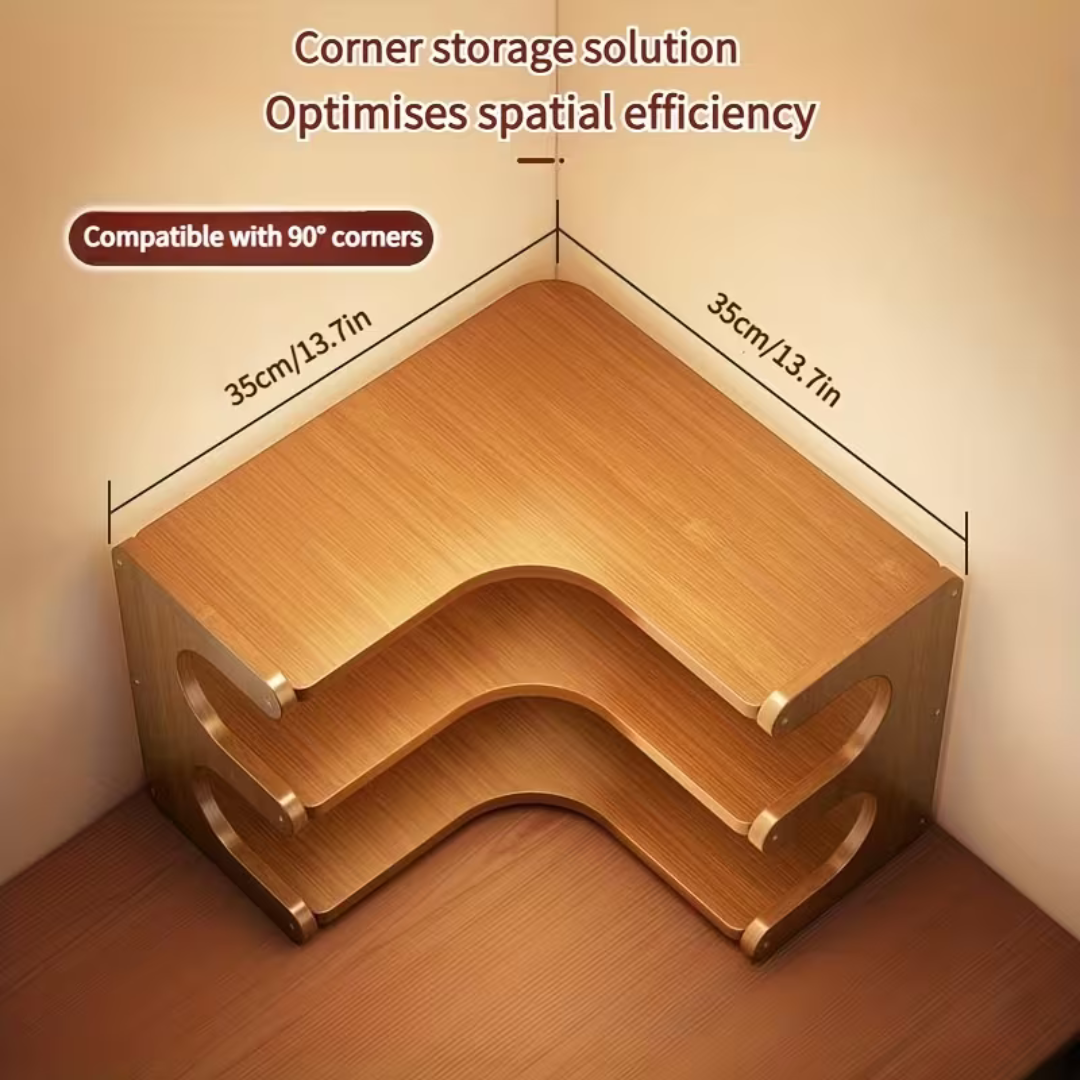 Multi-Purpose Curved Bamboo Desktop Storage Organizer