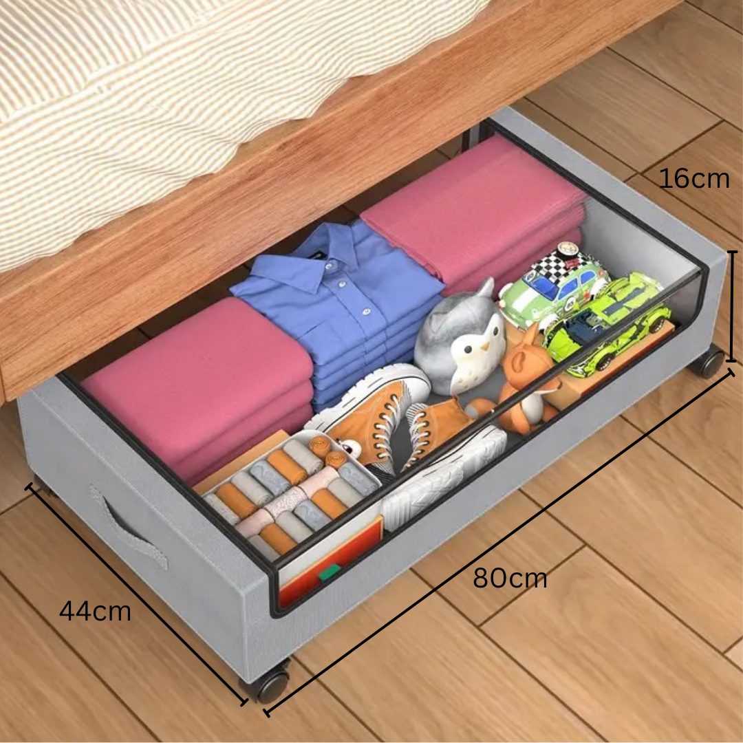 HOMERO Under Bed Rolling Drawer Large Capacity Storage Box